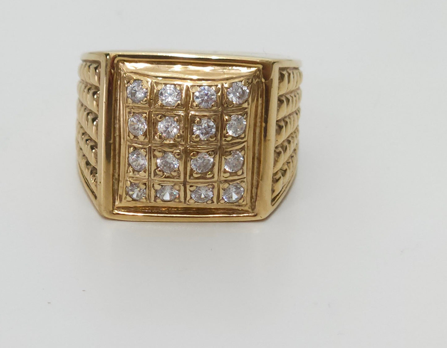 White Zirconia Square Ring