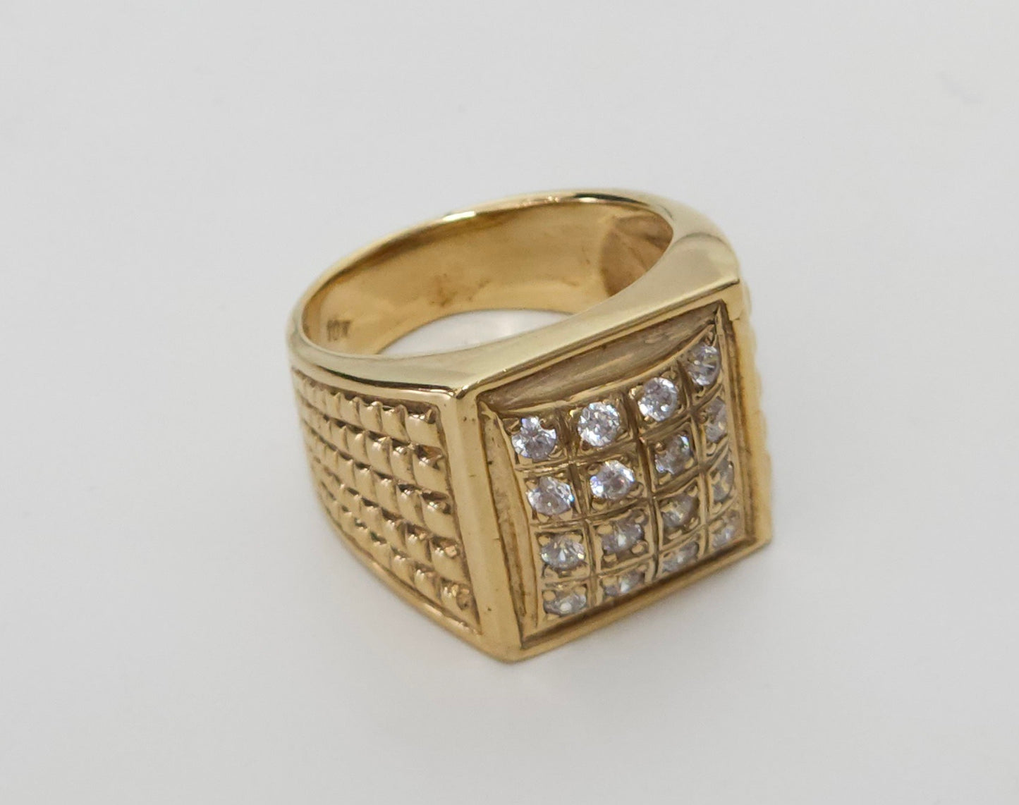 White Zirconia Square Ring